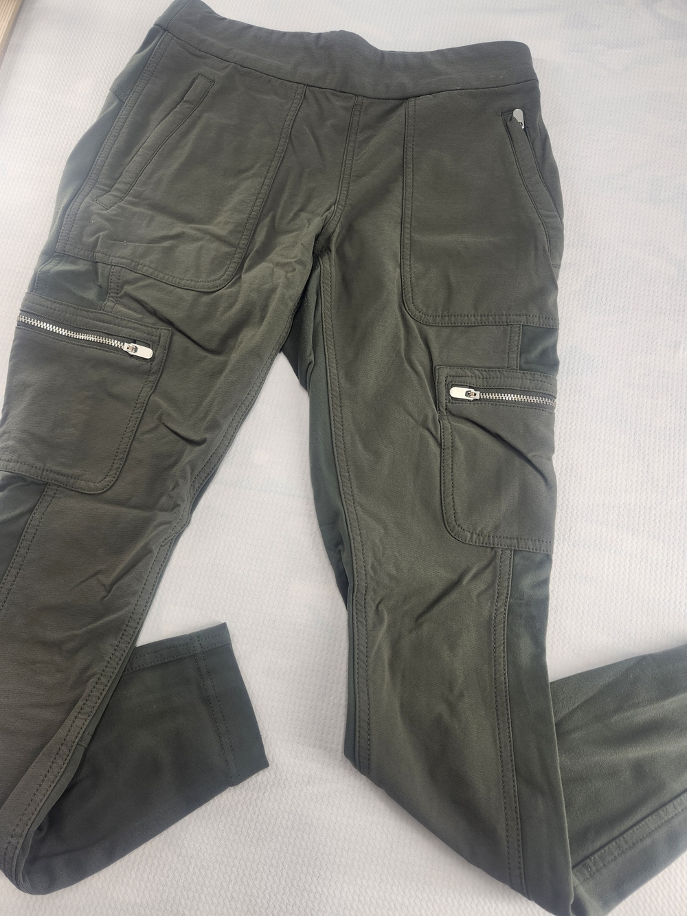 Athleta Women's Green Jogger Pants Sz 4 Zip Pocket Stretch